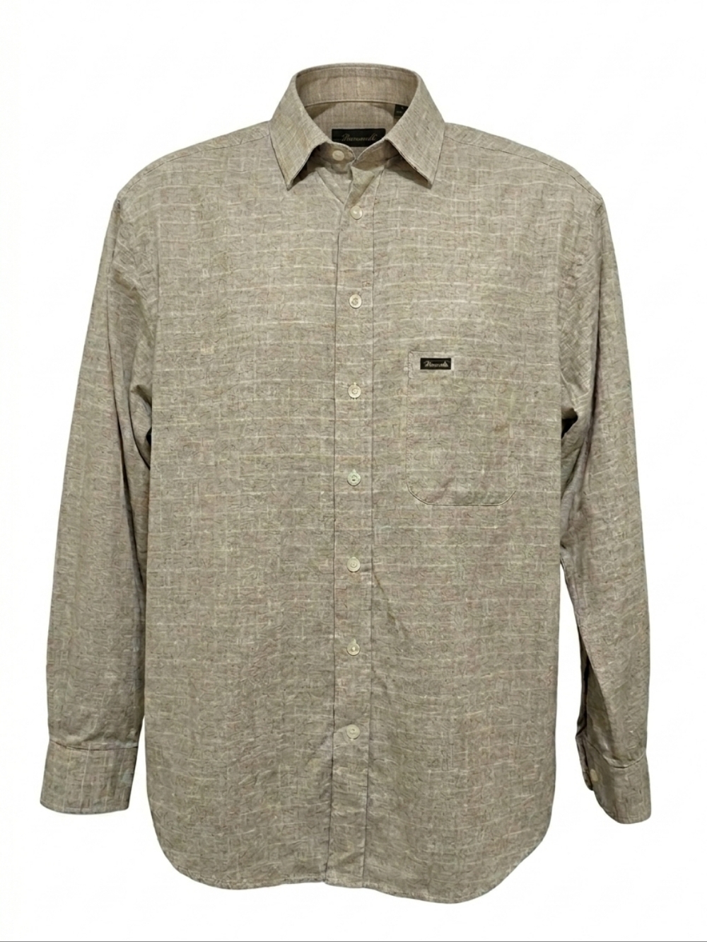 MEN'S ​Façonnable XL Tan & Lilac Micro-Plaid- Classic French Style
